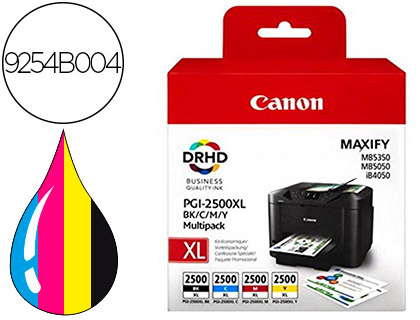 Canon PGI-2500XL - Multipack (Cyan, Magenta, Jaune, Noir