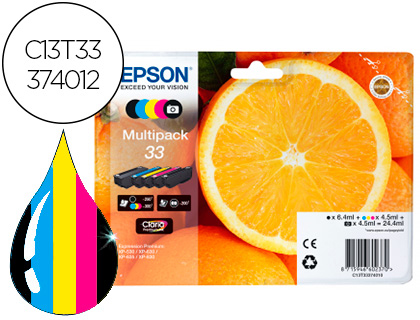 CARTOUCHE EPSON T3337 JET D'ENCRE MULTIPACK 4 COULEURS+NOIR PHOTO