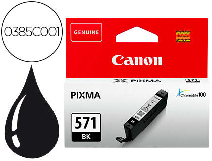 CARTOUCHE CANON JET D'ENCRE 0385C001-CLI-571BK COULEUR NOIR