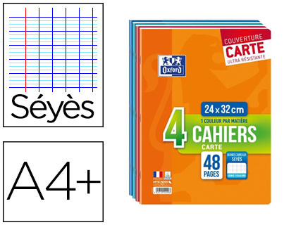 Conquérant Lot de 3 Cahiers 17 x 22 ‐ 96 Pages Seyes 90g Couverture  Polypropylène (Couleur-assorti)- Rouge, Bleu, Vert : : Fournitures  de bureau