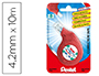CORRECTEUR PENTEL COMPACT RUBAN 4.2MMX10M APPLICATION LATRALE NIVEAU BANDE DE CORRECTION VISIBLE