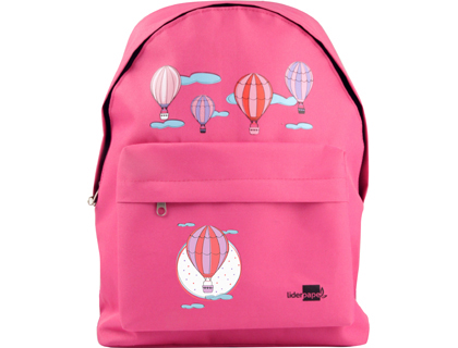 CARTABLE SCOLAIRE LIDERPAPEL SAC  DOS 38X28X12CM MODLE MONTGOLFIRES COLORIS ROSE
