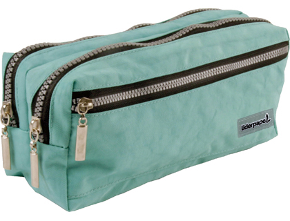 Librairie-Papeterie COLBERT  TROUSSE SCOLAIRE LIDERPAPEL LARGE  RECTANGULAIRE 3 COMPARTIMENTS 210X80X85MM COLORIS TURQUOISE