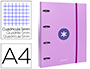 CLASSEUR ANTARTIK 4 ANNEAUX RONDS 40MM A4 CARTON REMBORD FEUILLETS MOBILES Q5X5 COLORISLAVANDE