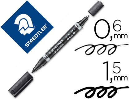 STYLO-FEUTRE STAEDTLER LUMOCOLOR PERMANENT POINTE FINE 0.6MM MULTI-SUPPORTS  SÉCHAGE IMMÉDIAT RÉSISTANT EAU COLORIS NOIR