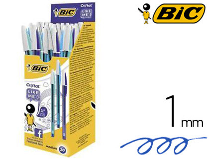 SHOKAKKO  STYLO-BILLE BIC CRISTAL CAPUCHON BICOLOR POINTE MOYENNE