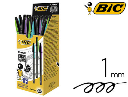 SHOKAKKO  STYLO-BILLE BIC CRISTAL CAPUCHON BICOLOR POINTE MOYENNE