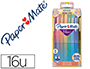 STYLO-FEUTRE PAPER MATE FLAIR TROPICAL POINTE MOYENNE 1MM LONGUE DURE DE VIE POCHETTE 16 COLORIS ASSORTIS