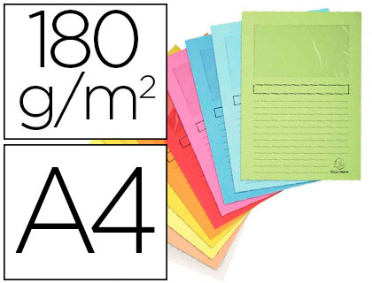 CHEMISE EXACOMPTA SUPER PAPIER FIBRES NEUVES 160G 310X225MM FENTRE COLORIS ASSORTIS LOT 10 UNITS