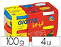 PTE  MODELER GIOTTO BE-B TEST DERMATOLOGIQUEMENT COLORIS ASSORTIS ROUGE JAUNE CYAN BLANC 4 POTS 100G