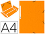 CHEMISE EXACOMPTA CARTE LUSTRE 5/10E 400G 3 RABATS ET LASTIQUE A4 FORMAT 240X320MM COLORIS ORANGE