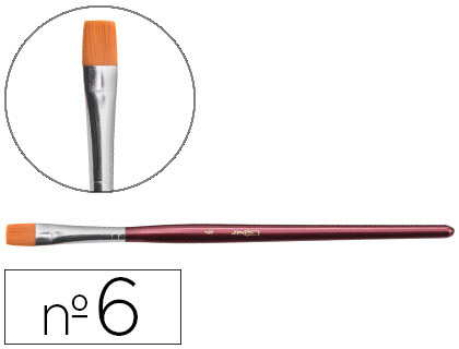 PINCEAU JPC CRATIONS BROSSE VIROLE ALUMINIUM POILS SYNTHTIQUES N6 OCRE JAUNE MANCHE COURT BOIS ROUGE MTALLIS