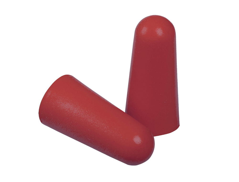 BOUCHON AUDITIF DELTAPLUS MOUSSE POLYURTHANE SNR 37dB DIAMTRE 12 MM COLORIS ROUGE SACHET 10 PAIRES