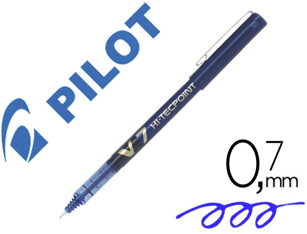 STYLO PILOT V7 CRITURE MOYENNE 0.5MM CLIP MTAL ENCRE LIQUIDE NIVEAU VISIBLE POINTE INDFORMABLE COLORIS BLEU