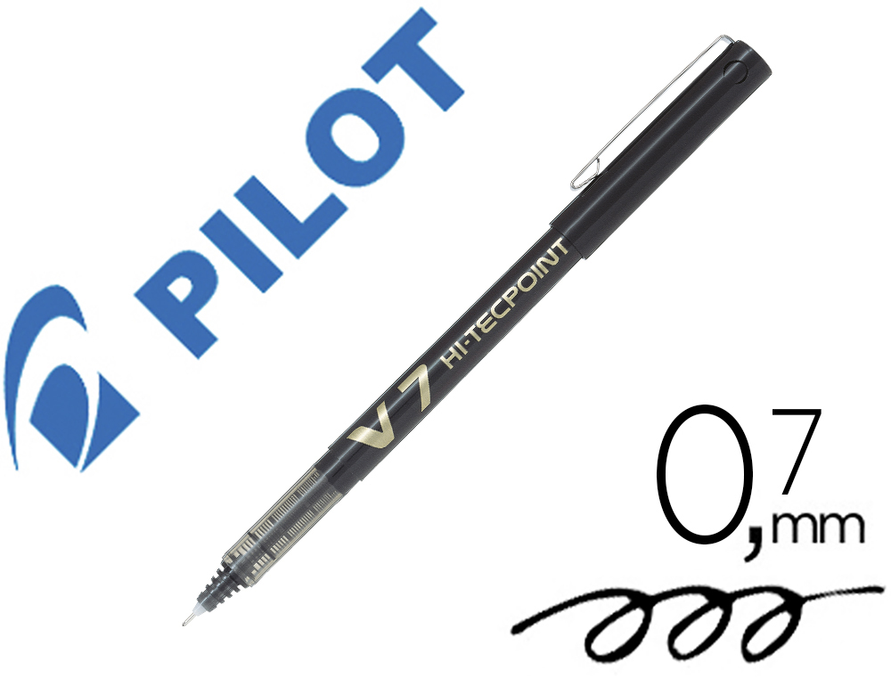 STYLO PILOT V7 CRITURE MOYENNE 0.5MM CLIP MTAL ENCRE LIQUIDE NIVEAU VISIBLE POINTE INDFORMABLE COLORIS NOIR