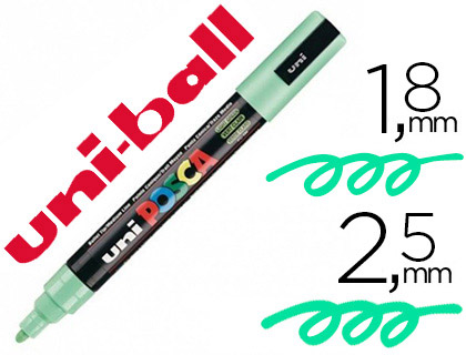 MARQUEUR POSCA PC5M GOUACHE ENCRE INODORE TOUTES SURFACES POINTE MOYENNE CONIQUE COULEUR OPAQUE COUVRANTE VERT CLAIR