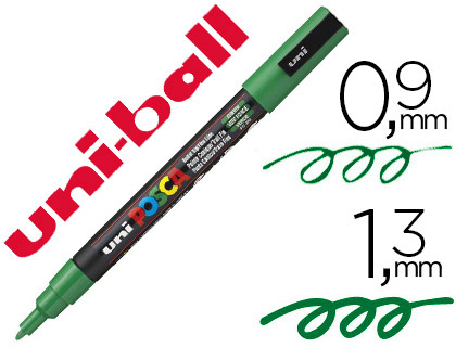 MARQUEUR POSCA PC3M GOUACHE ENCRE INODORE TOUTES SURFACES POINTE FINE CONIQUE COULEUR OPAQUE COUVRANTE VERT FONC