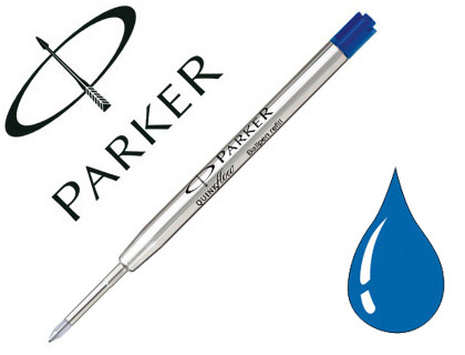 Parker recharge stylo bille, pointe fine, encre bleue QUINKflow