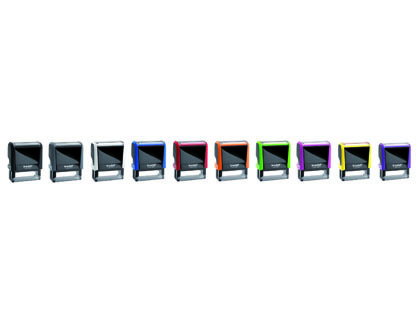 TIMBRE TRODAT PRINTY 4912 MONTURE SEULE 47X18MM 4 LIGNES MAXIMUM COLORIS NOIR ROUGE BLEU