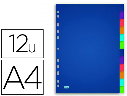 INTERCALAIRE OXFORD POLYPROPYLNE COLOR LIFE 12 POSITIONS A4 210X297MM RUTILISABLE PERFORATION INDCHIRABLE TRANSLUCIDE