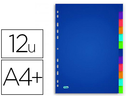 FOUROT BUREAUTIQUE  INTERCALAIRE OXFORD POLYPROPYLÈNE COLOR LIFE 12  POSITIONS A4+ 21X31CM RÉUTILISABLE PERFORATION INDÉCHIRABLE TRANSLUCIDE