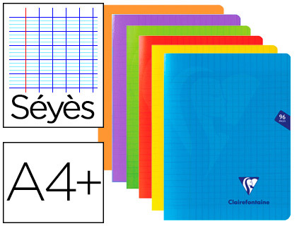 CAHIER PIQU CLAIREFONTAINE MIMESYS COUVERTURE POLYPROPYLNE A4+ 24X32CM 96 PAGES 90G RGLURE SYS INCOLORE