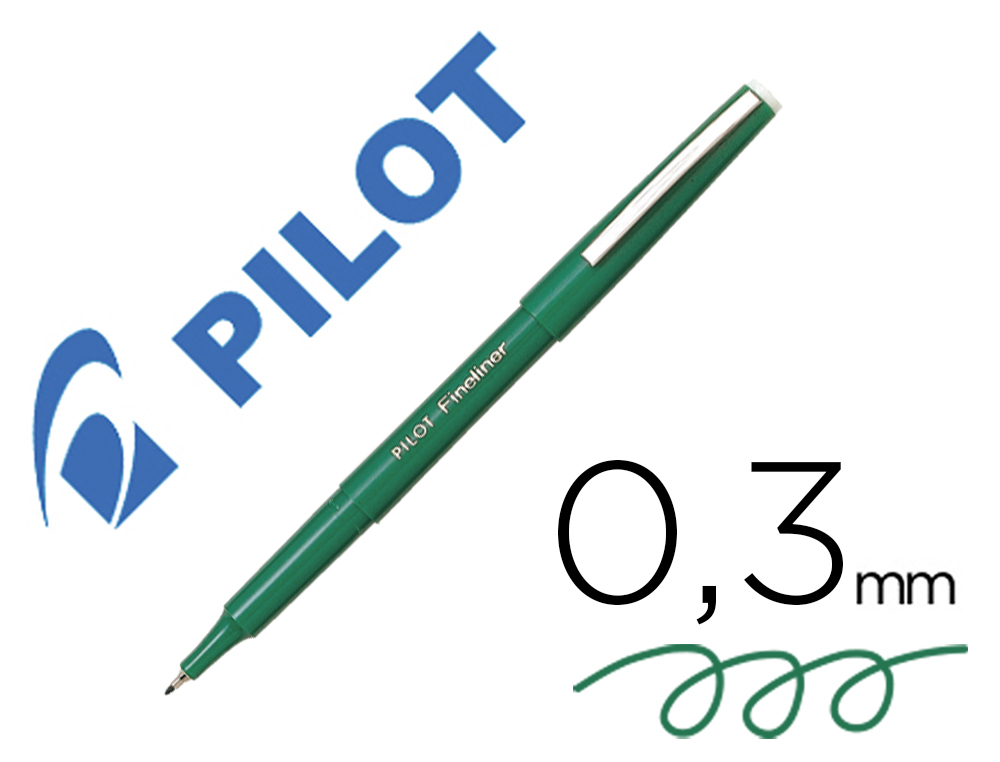 STYLO-FEUTRE PILOT FINELINER CRITURE FINE 0.3MM POINTE POLYACTATE BAGUE ENCRE LIQUIDE PERMET COPIES CARBONE VERT