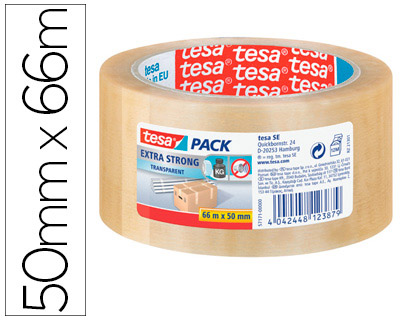 RUBAN ADHSIF TESAPACK PVC EMBALLAGE EXTRA FORT TRS RSISTANT DCHIREMENT SILENCIEUX 50MMX66M TRANSPARENT