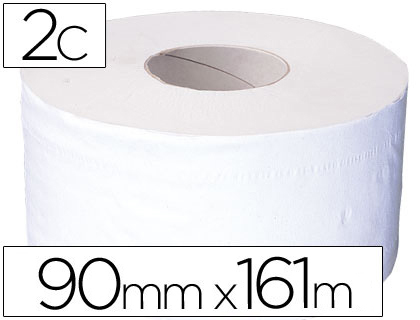 PAPIER HYGIENIQUE JUMBO 2c CELLULOSE BLANC MANDRIL 70MM  POUR DISTRIBUTEUR 75183