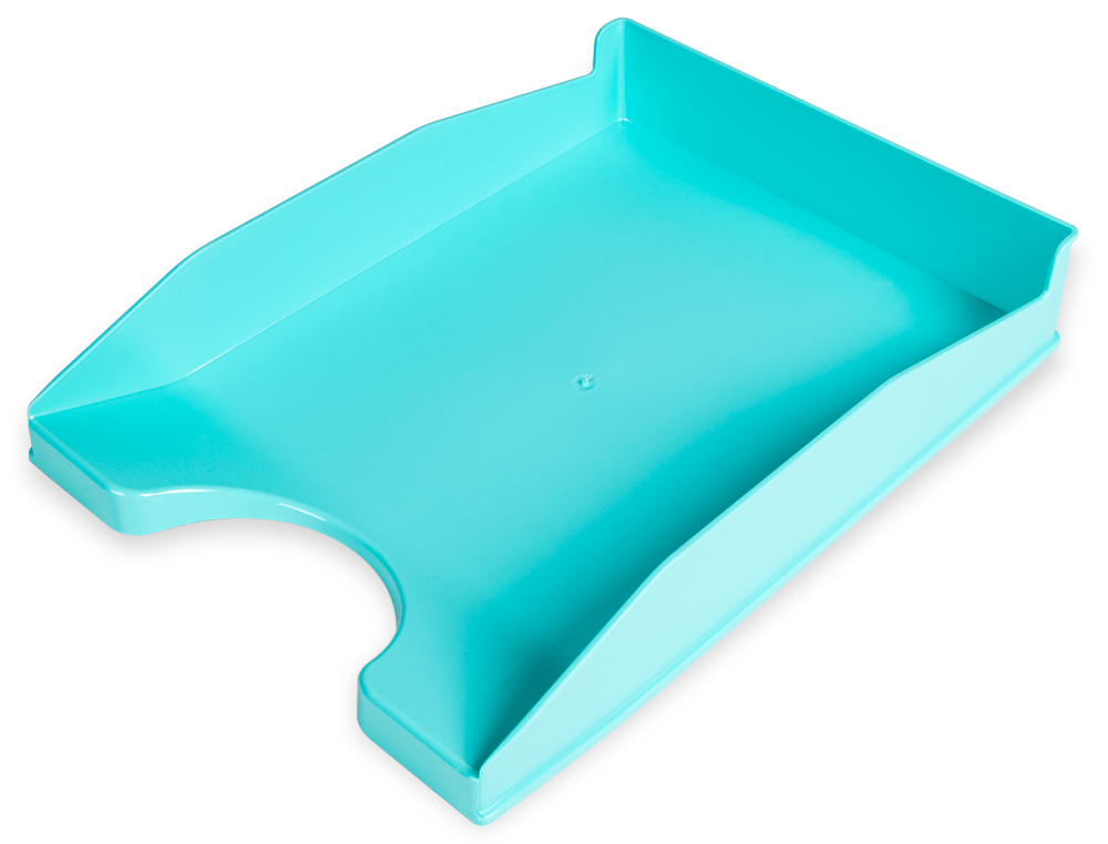 CORBEILLE A COURRIER Q-CONNECT POLYPROPYLENE DOCUMENTS A4 240X320MM EMPILABLE 350X255X65MM TURQUOISE OPAQUE