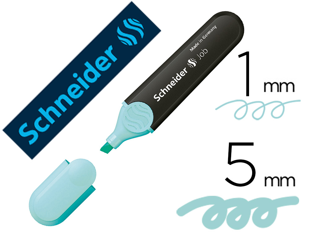 SURLIGNEUR SCHNEIDER JOB PASTEL POINTE BISEAUTEE       ECRITURE 1/5MM COLORIS        TURQUOISE