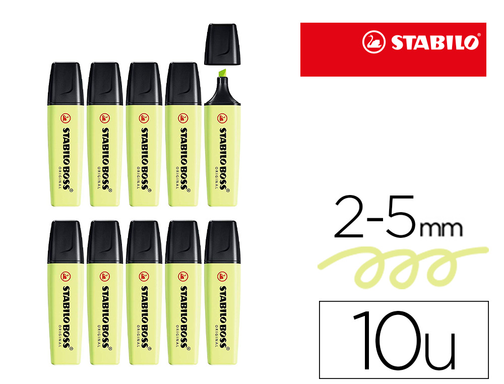 STABILO Surligneur BOSS ORIGINAL Pastel - zeste de citron Vert