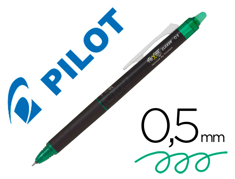ROLLER PILOT FRIXION POINT CLICKER 05 ENCRE GEL          THERMOSENSIBLE EFFACABLE      RECHARGEABLE VERT