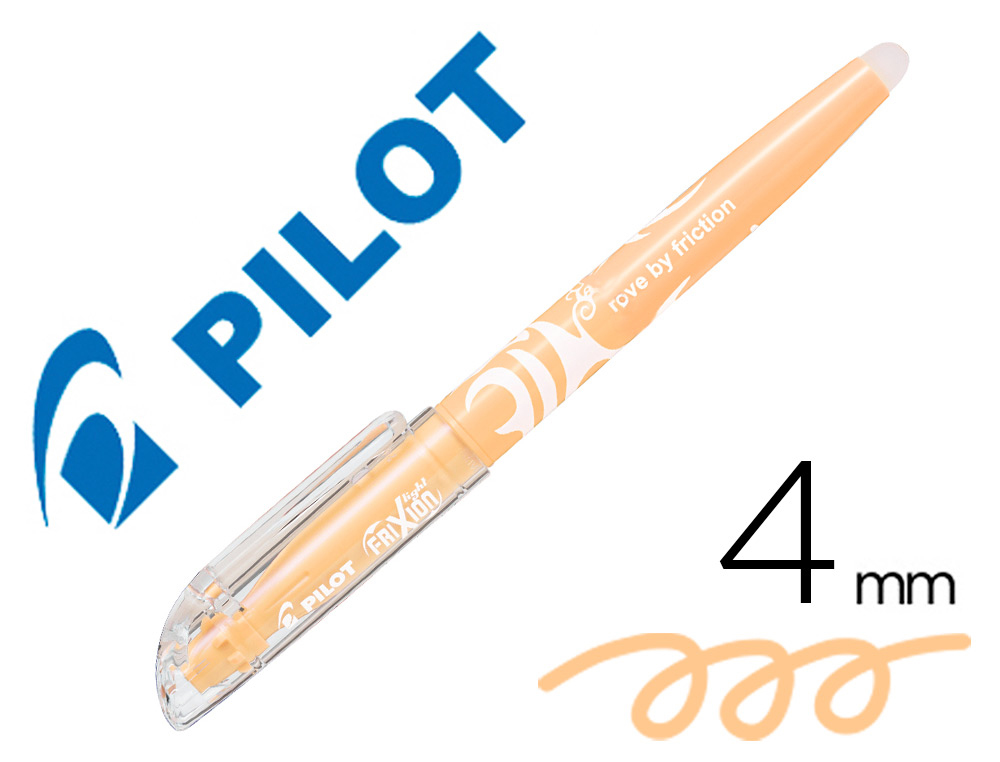 SURLIGNEUR PILOT FRIXION LIGHT NATURAL EFFACABLE       POINTE MOYENNE BISEAUTEE      COLORIS ORANGE CLAIR