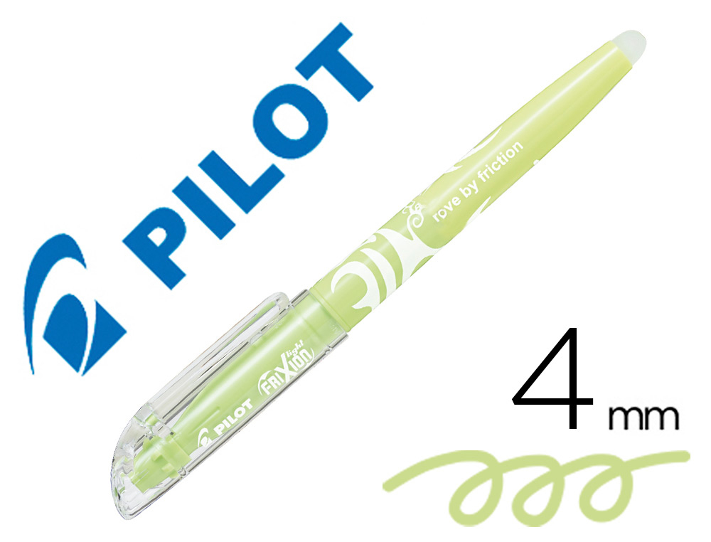 SURLIGNEUR PILOT FRIXION LIGHT NATURAL EFFACABLE       POINTE MOYENNE BISEAUTEE      COLORIS VERT CLAIR