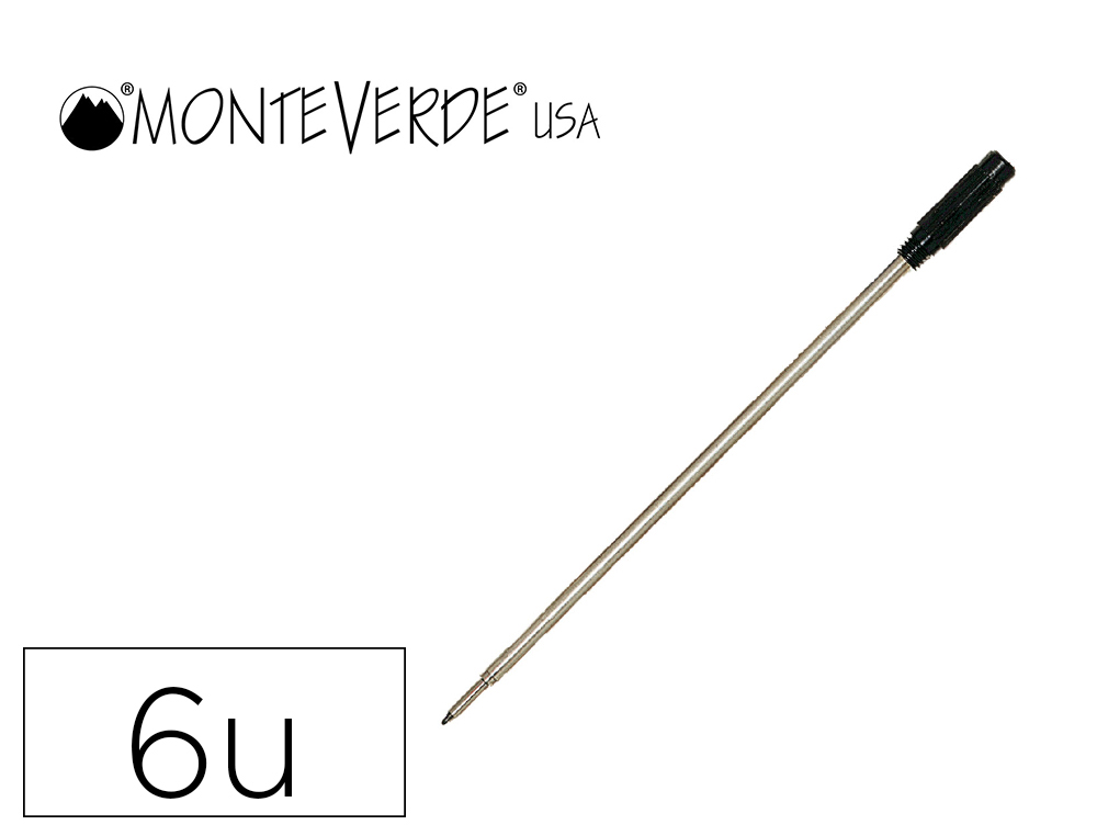 RECHARGE BILLE MONTEVERDE CROSS M POINTE MOYENNE        COLORIS NOIR TUBE 6 UNITES