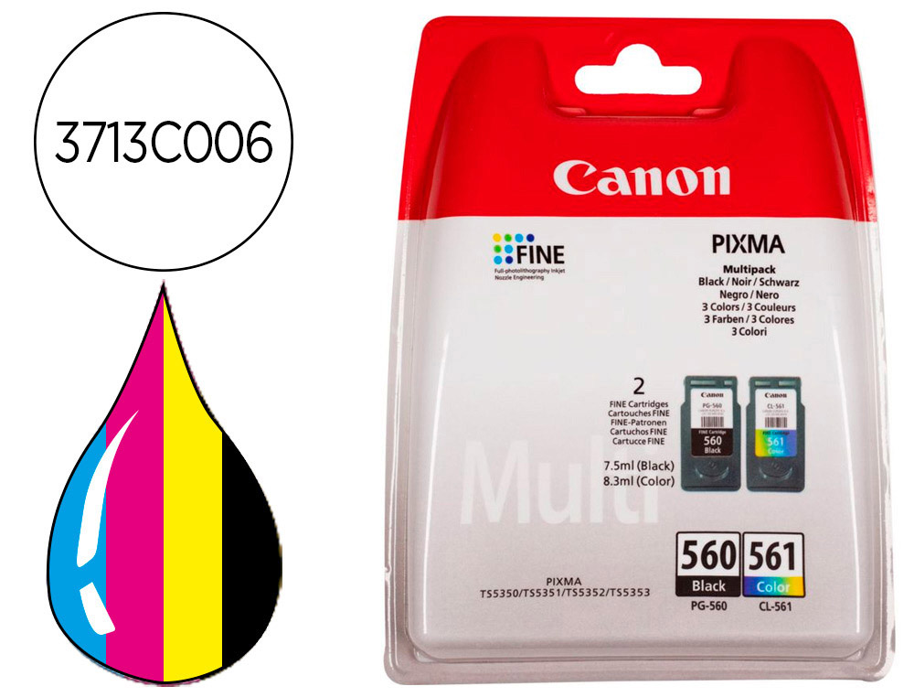 CARTOUCHE CANON 560 XL JET D'ENCRE POUR PIXMA TS5350 / TS5351 / TS5352 /  TS5353 NOIR 4000 PAGES