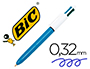 STYLO-BILLE BIC 4 COULEURS RETRACTABLE RECHARGEABLE      POINTE MOYENNE ENCRE          CLASSIQUE COULEURS STANDARD