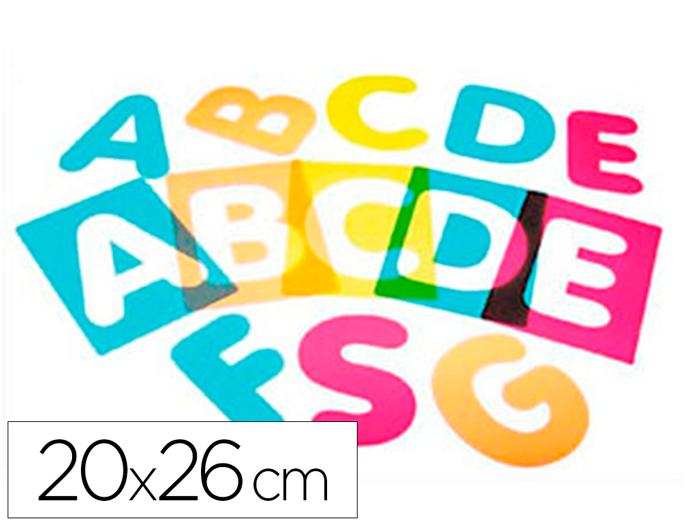 POCHOIR ALPHABET CULTURE CLUB EN PLASTIQUE LETTRES          MAJUSCULES 20X16CM PAQUET 26  UNITES