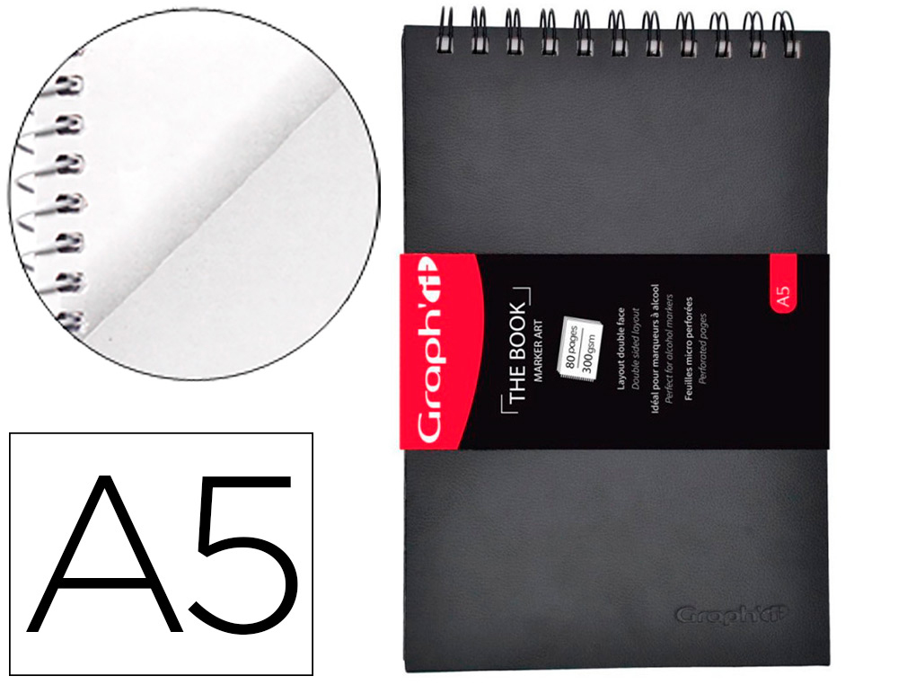 CARNET DE DESSIN GRAPH'IT ARTBOOK DOUBLE FACE A5 80     PAGES IDEAL MARQUEUR A ALCOOL