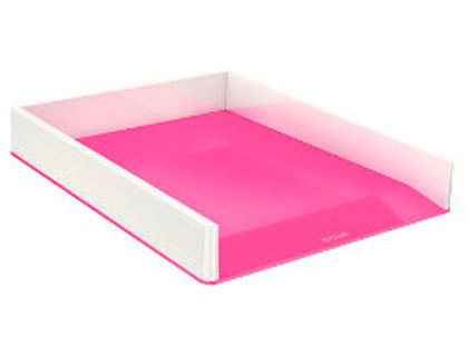 CORBEILLE  COURRIER LEITZ WOWDUAL POLYSTYRNE SUPERPOSABLE 336X267X49CM COLORIS ROSE