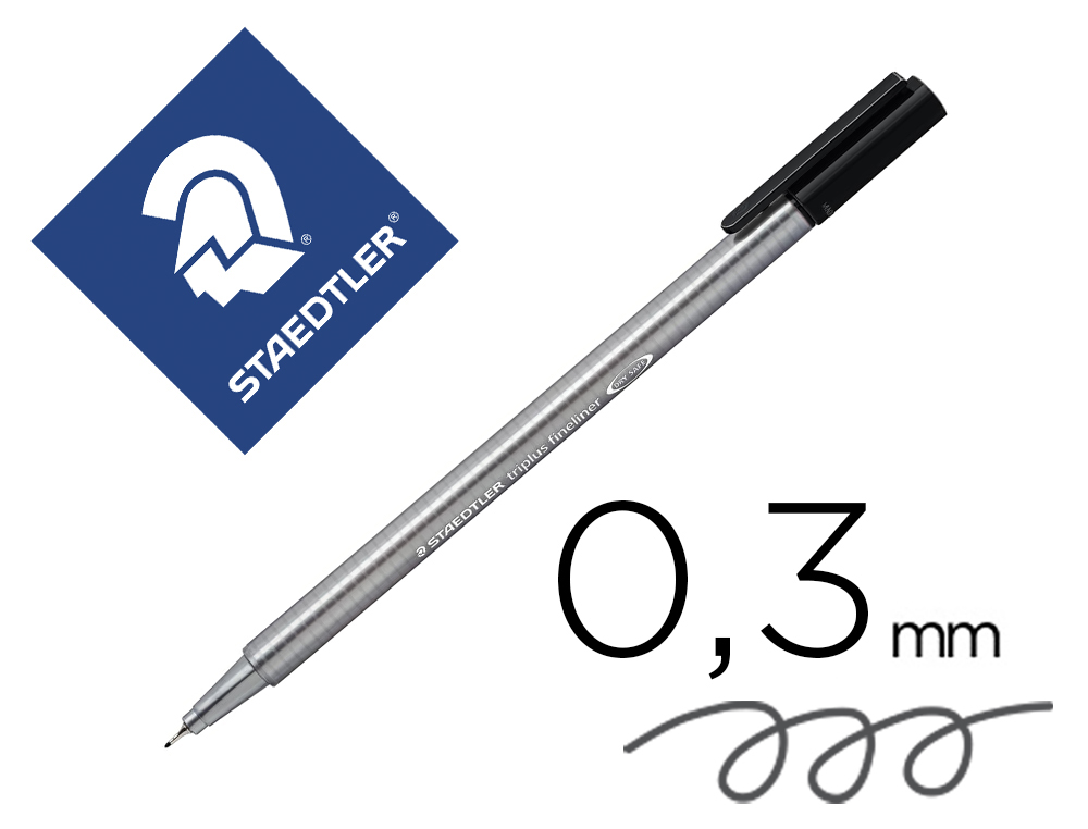 FEUTRE STAEDTLER TRIPLUS FINELINER 334 R POINTE EXTRA  FINE 0,3MM ERGONOMIQUE        COLORIS NOIR