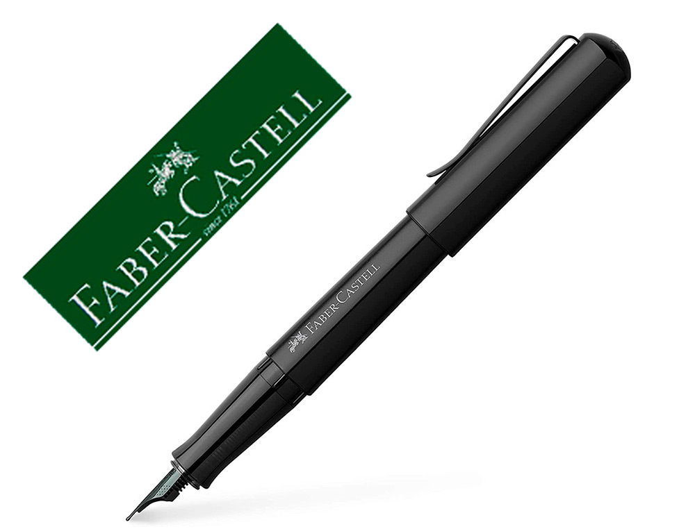 STYLO-PLUME FABER CASTELL HEXO POINTE MOYENNE EN ACIER  INOXIDABLE NOIR