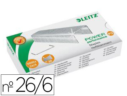 AGRAFE LEITZ POWER PERFORMANCE P3 26/6 BOTE 5000 UNITS