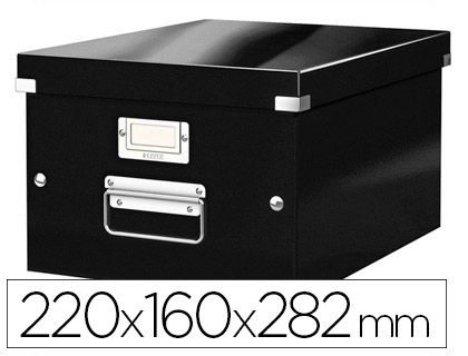 BOTE ARCHIVES ESSELTE CLICK&STORE POLYPROPYLNE PLASTIFI 220X160X282MM PETIT FORMAT COLORIS NOIR