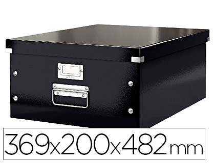 BOTE ARCHIVES ESSELTE CLICK&STORE WOW POLYPROPYLNE LAMIN 369X200X482MM FORMAT LARGE POIGNE TRANSPORT COLORIS NOIR