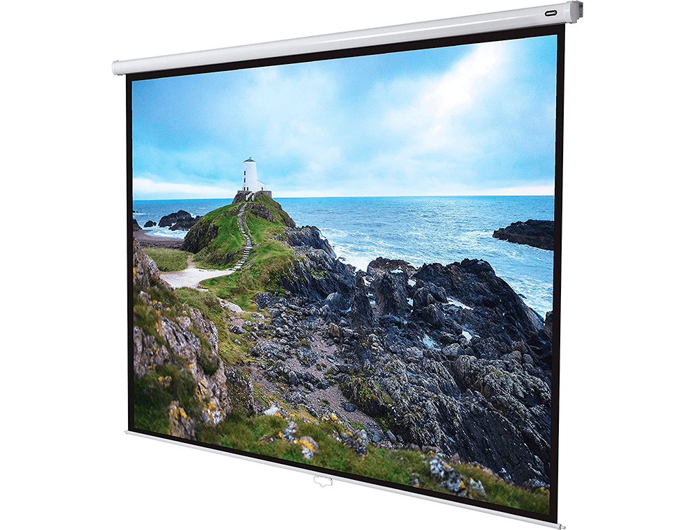 ECRAN PPROJECTION VANERUM MURAL ELECTRIQUE CADRE NOIR   200X200CM