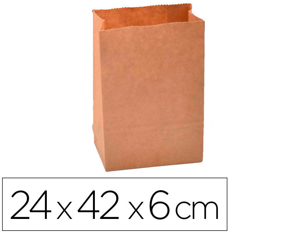 SACHET ALIMENTAIRE KRAFT BRUN 70G/M2 BIODEGRADABLE 24X42X6CM LOT DE 100