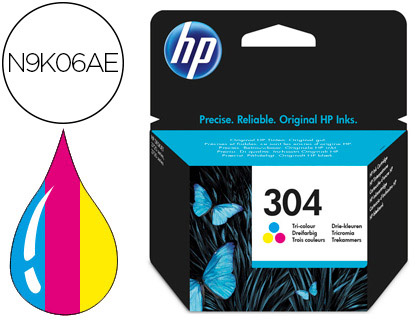 CARTOUCHE HP 304 JET D'ENCRE 3 COULEURS CYAN/MAGENTA/JAUNE 100P