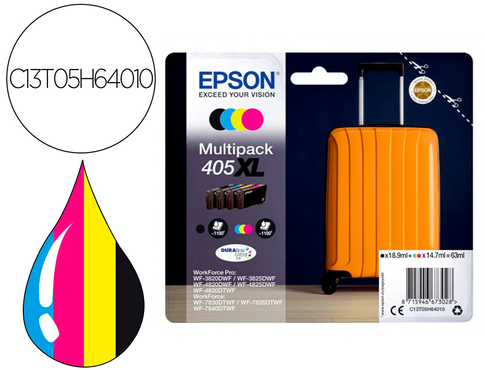 Cartouche d'encre EPSON 405 Valise Cyan